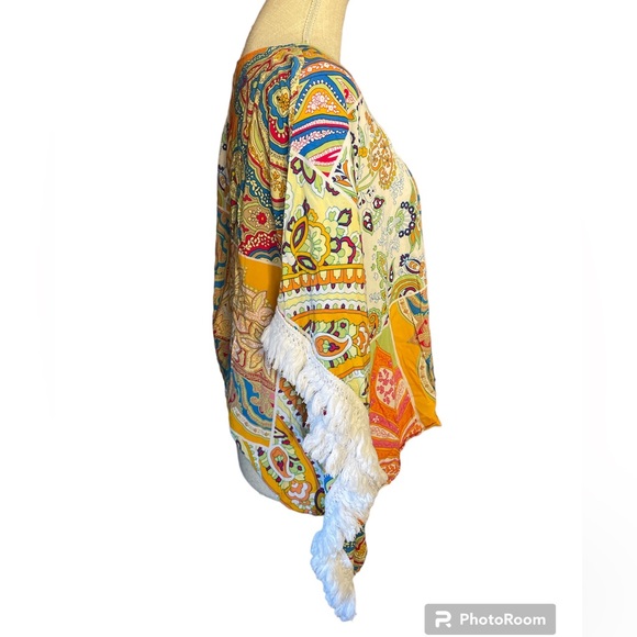 🎉HP🎉Westbound Petites Patterned Shirt Butterfly Fringe Sleeves - Picture 2 of 7